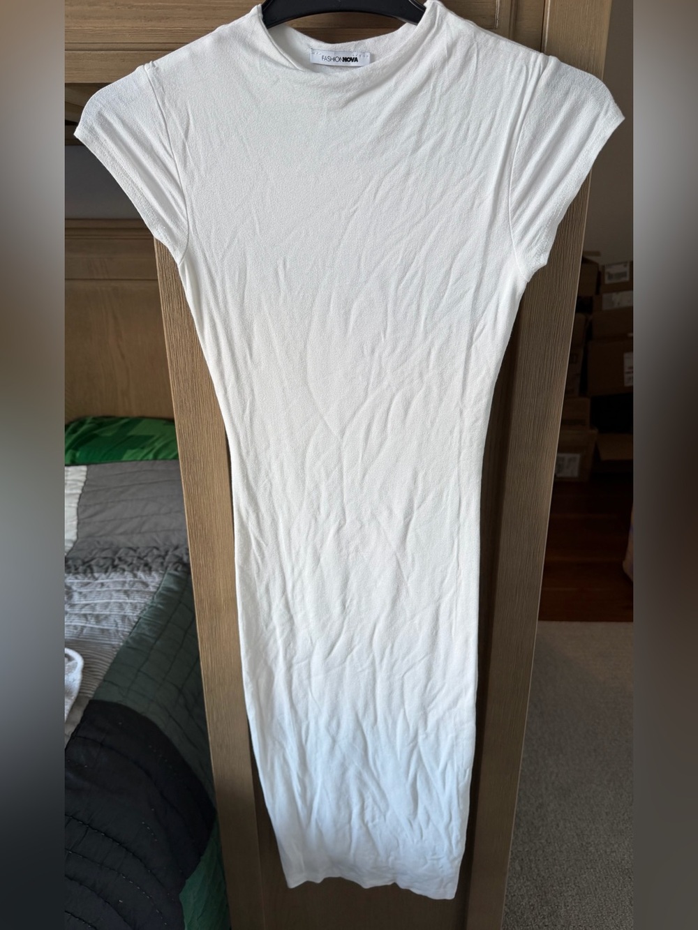 Fashion Nova White Midi Jojo Dress